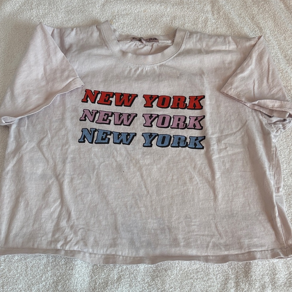 Casual New York Graphic Tee - Light Pink